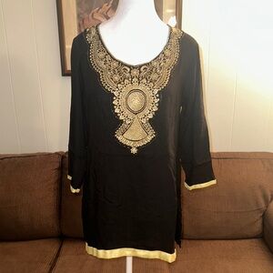 Sahiba Elegant Black and Gold Women's Top